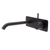 Kaya Up Basin/Bath Wall Fienza Mixer Set 200mm Outlet Set Rectangular Plate - Matte Black/Matte Black
